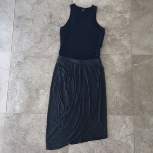 Promesa Gray midi wrap skirt